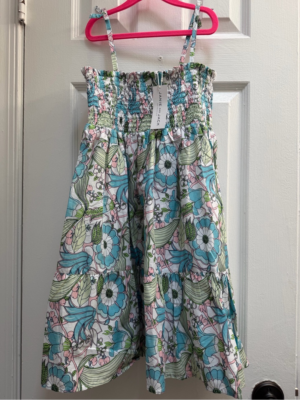 Janie and Jack Girls Floral Sundress in Blue, Green, Pink